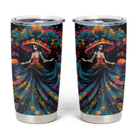 Day of Dead Lady Tumbler Cup Sugar Skull Lady Dancing - Wonder Print Shop