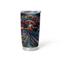 Day of Dead Lady Tumbler Cup Sugar Skull Lady Dancing - Wonder Print Shop