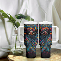 Day of Dead Lady Tumbler With Handle Sugar Skull Lady Dancing - Wonder Print Shop