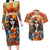 Day of Dead Lady Couples Matching Long Sleeve Bodycon Dress and Hawaiian Shirt Sugar Skull Field Rose Lady - Wonder Print Shop