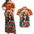 Day of Dead Lady Couples Matching Off Shoulder Maxi Dress and Hawaiian Shirt Sugar Skull Field Rose Lady - Wonder Print Shop