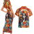 Day of Dead Lady Couples Matching Short Sleeve Bodycon Dress and Hawaiian Shirt Sugar Skull Field Rose Lady - Wonder Print Shop