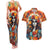 Day of Dead Lady Couples Matching Tank Maxi Dress and Hawaiian Shirt Sugar Skull Field Rose Lady - Wonder Print Shop