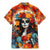 Day of Dead Lady Family Matching Mermaid Dress and Hawaiian Shirt Sugar Skull Field Rose Lady - Wonder Print Shop