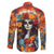 Day of Dead Lady Family Matching Off Shoulder Maxi Dress and Hawaiian Shirt Sugar Skull Field Rose Lady - Wonder Print Shop