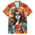 Day of Dead Lady Family Matching Short Sleeve Bodycon Dress and Hawaiian Shirt Sugar Skull Field Rose Lady - Wonder Print Shop