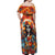 Day of Dead Lady Off Shoulder Maxi Dress Sugar Skull Field Rose Lady - Wonder Print Shop