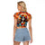 Day of Dead Lady Raglan Cropped T Shirt Sugar Skull Field Rose Lady - Wonder Print Shop