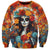 Day of Dead Lady Sweatshirt Sugar Skull Field Rose Lady - Wonder Print Shop