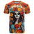 Day of Dead Lady T Shirt Sugar Skull Field Rose Lady - Wonder Print Shop
