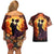 Day of Dead Couple Couples Matching Off Shoulder Short Dress and Hawaiian Shirt Sugar Skull Couple Dancing - Wonder Print Shop