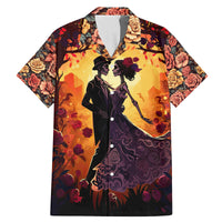 Day of Dead Couple Family Matching Mermaid Dress and Hawaiian Shirt Sugar Skull Couple Dancing - Wonder Print Shop