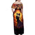 Day of Dead Couple Family Matching Off Shoulder Maxi Dress and Hawaiian Shirt Sugar Skull Couple Dancing - Wonder Print Shop