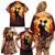 Day of Dead Couple Family Matching Off Shoulder Short Dress and Hawaiian Shirt Sugar Skull Couple Dancing - Wonder Print Shop