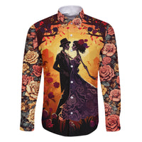 Day of Dead Couple Family Matching Puletasi Dress and Hawaiian Shirt Sugar Skull Couple Dancing - Wonder Print Shop