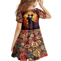 Day of Dead Couple Family Matching Summer Maxi Dress and Hawaiian Shirt Sugar Skull Couple Dancing - Wonder Print Shop