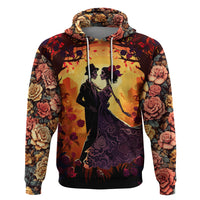 Day of Dead Couple Hoodie Sugar Skull Couple Dancing - Wonder Print Shop
