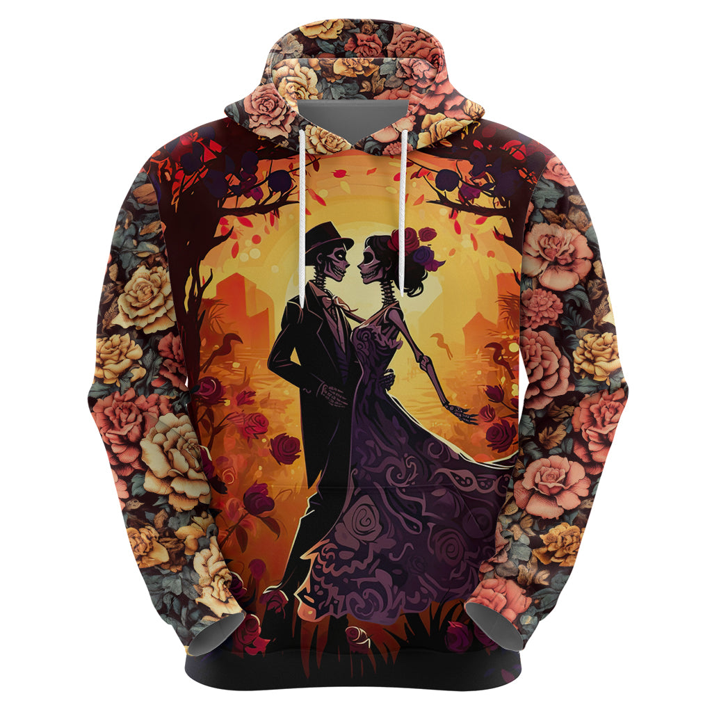 Day of Dead Couple Hoodie Sugar Skull Couple Dancing - Wonder Print Shop