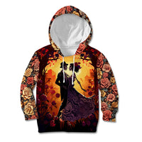 Day of Dead Couple Kid Hoodie Sugar Skull Couple Dancing - Wonder Print Shop
