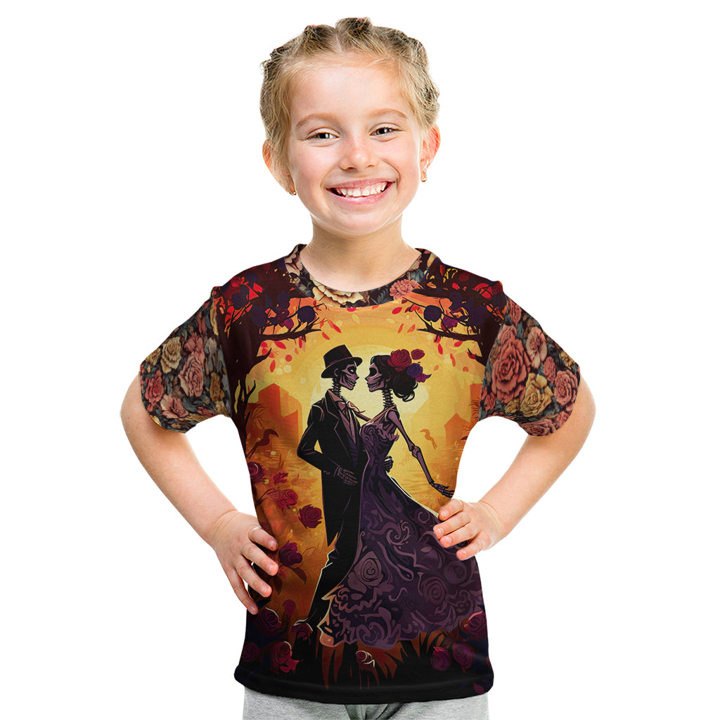 Day of Dead Couple Kid T Shirt Sugar Skull Couple Dancing - Wonder Print Shop