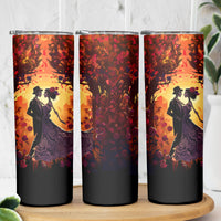 Day of Dead Couple Skinny Tumbler Sugar Skull Couple Dancing - Wonder Print Shop