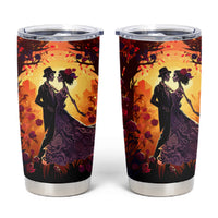 Day of Dead Couple Tumbler Cup Sugar Skull Couple Dancing - Wonder Print Shop