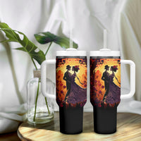 Day of Dead Couple Tumbler With Handle Sugar Skull Couple Dancing - Wonder Print Shop