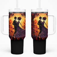 Day of Dead Couple Tumbler With Handle Sugar Skull Couple Dancing - Wonder Print Shop