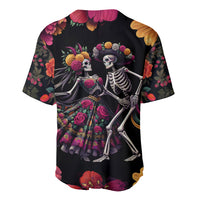 Day of Dead Couple Baseball Jersey Sugar Skull Couple Dancing - Wonder Print Shop
