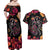 Day of Dead Couple Couples Matching Off Shoulder Maxi Dress and Hawaiian Shirt Sugar Skull Couple Dancing - Wonder Print Shop