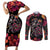 Day of Dead Couple Couples Matching Short Sleeve Bodycon Dress and Long Sleeve Button Shirt Sugar Skull Couple Dancing - Wonder Print Shop