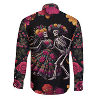 Day of Dead Couple Family Matching Mermaid Dress and Hawaiian Shirt Sugar Skull Couple Dancing - Wonder Print Shop