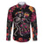 Day of Dead Couple Family Matching Off Shoulder Maxi Dress and Hawaiian Shirt Sugar Skull Couple Dancing - Wonder Print Shop
