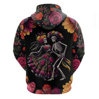 Day of Dead Couple Hoodie Sugar Skull Couple Dancing - Wonder Print Shop