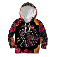 Day of Dead Couple Kid Hoodie Sugar Skull Couple Dancing - Wonder Print Shop