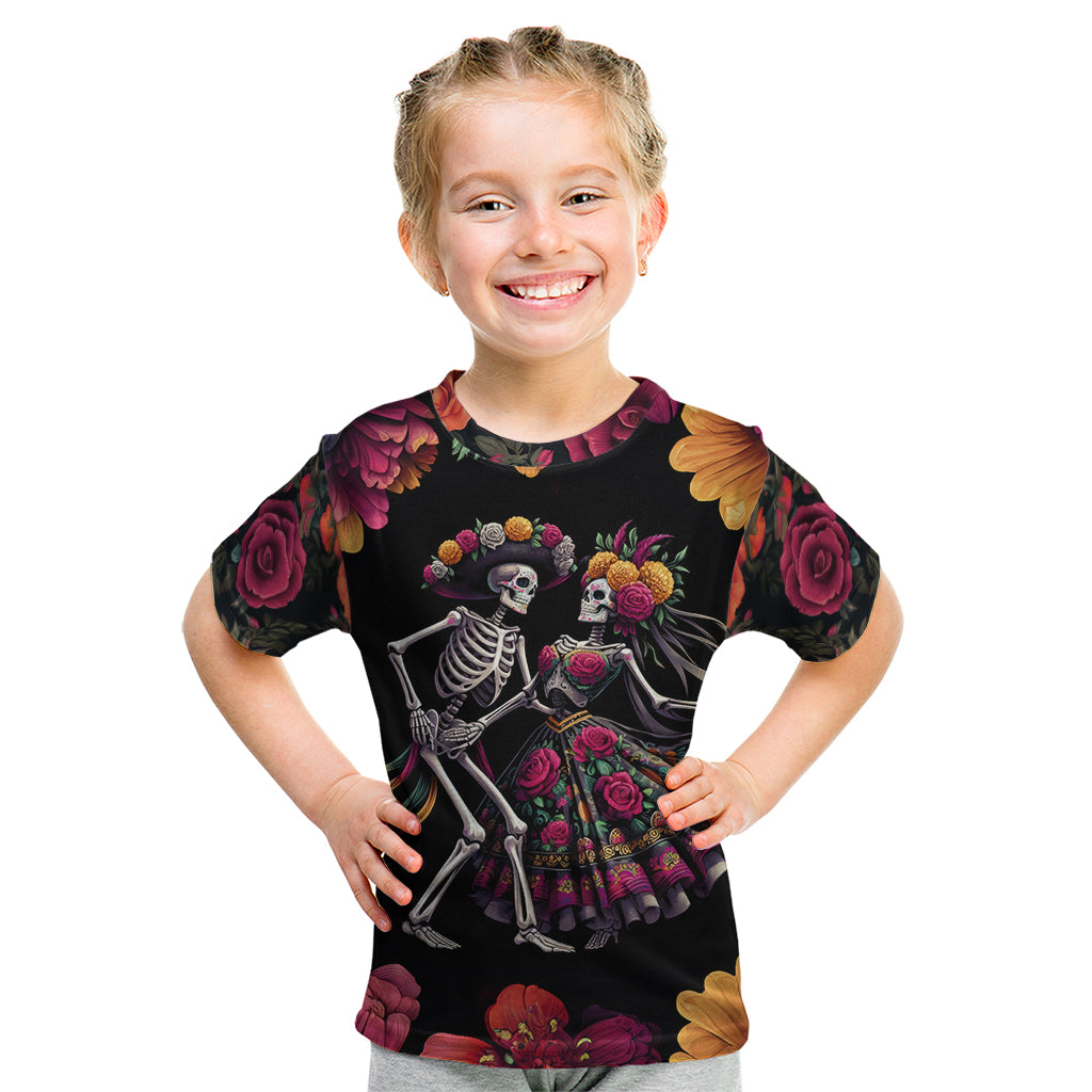 Day of Dead Couple Kid T Shirt Sugar Skull Couple Dancing - Wonder Print Shop