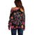 Day of Dead Couple Off Shoulder Sweater Sugar Skull Couple Dancing - Wonder Print Shop
