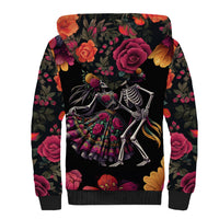 Day of Dead Couple Sherpa Hoodie Sugar Skull Couple Dancing - Wonder Print Shop