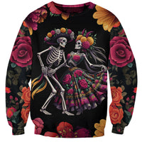 Day of Dead Couple Sweatshirt Sugar Skull Couple Dancing - Wonder Print Shop