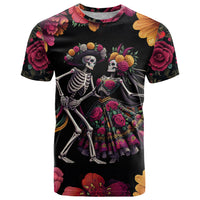Day of Dead Couple T Shirt Sugar Skull Couple Dancing - Wonder Print Shop
