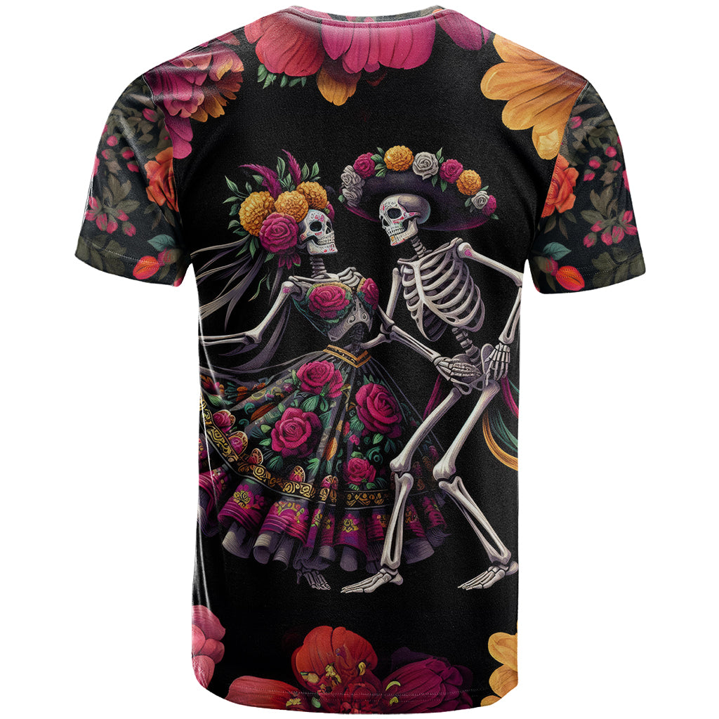 Day of Dead Couple T Shirt Sugar Skull Couple Dancing - Wonder Print Shop