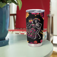Day of Dead Couple Tumbler Cup Sugar Skull Couple Dancing - Wonder Print Shop