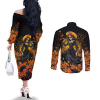 day-of-dead-lady-couples-matching-off-the-shoulder-long-sleeve-dress-and-long-sleeve-button-shirt-sugar-skull-field-marigold-lady
