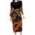 Day of Dead Lady Family Matching Long Sleeve Bodycon Dress and Hawaiian Shirt Sugar Skull Field Marigold Lady - Wonder Print Shop