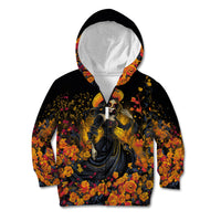 Day of Dead Lady Kid Hoodie Sugar Skull Field Marigold Lady - Wonder Print Shop