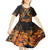 Day of Dead Lady Kid Short Sleeve Dress Sugar Skull Field Marigold Lady - Wonder Print Shop