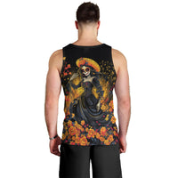 Day of Dead Lady Men Tank Top Sugar Skull Field Marigold Lady - Wonder Print Shop