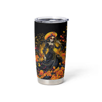 Day of Dead Lady Tumbler Cup Sugar Skull Field Marigold Lady - Wonder Print Shop
