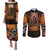 Day of Dead Festival Couples Matching Puletasi Dress and Long Sleeve Button Shirt Sugar Skull Party Family - Wonder Print Shop