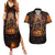 Day of Dead Festival Couples Matching Summer Maxi Dress and Hawaiian Shirt Sugar Skull Party Family - Wonder Print Shop